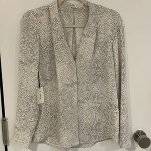 Aritzia Babaton Akira Blouse Snake Print NWT small